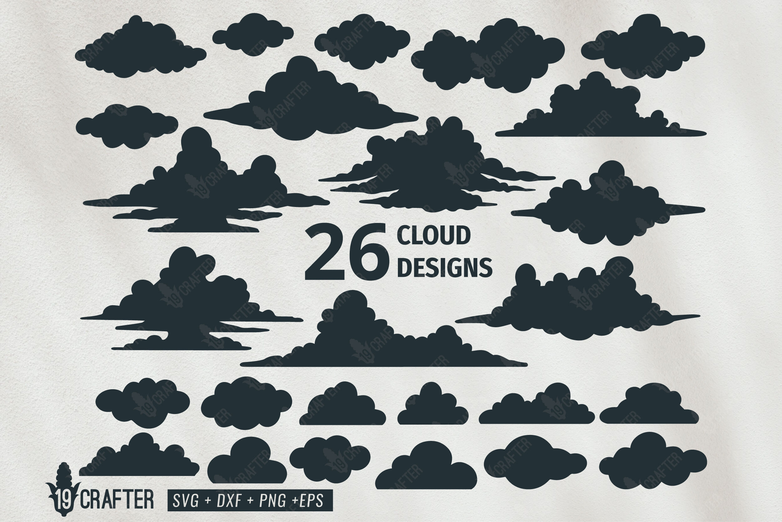 Cloud Vector Design Svg Bundle By Greatype19 Thehungryjpeg Com