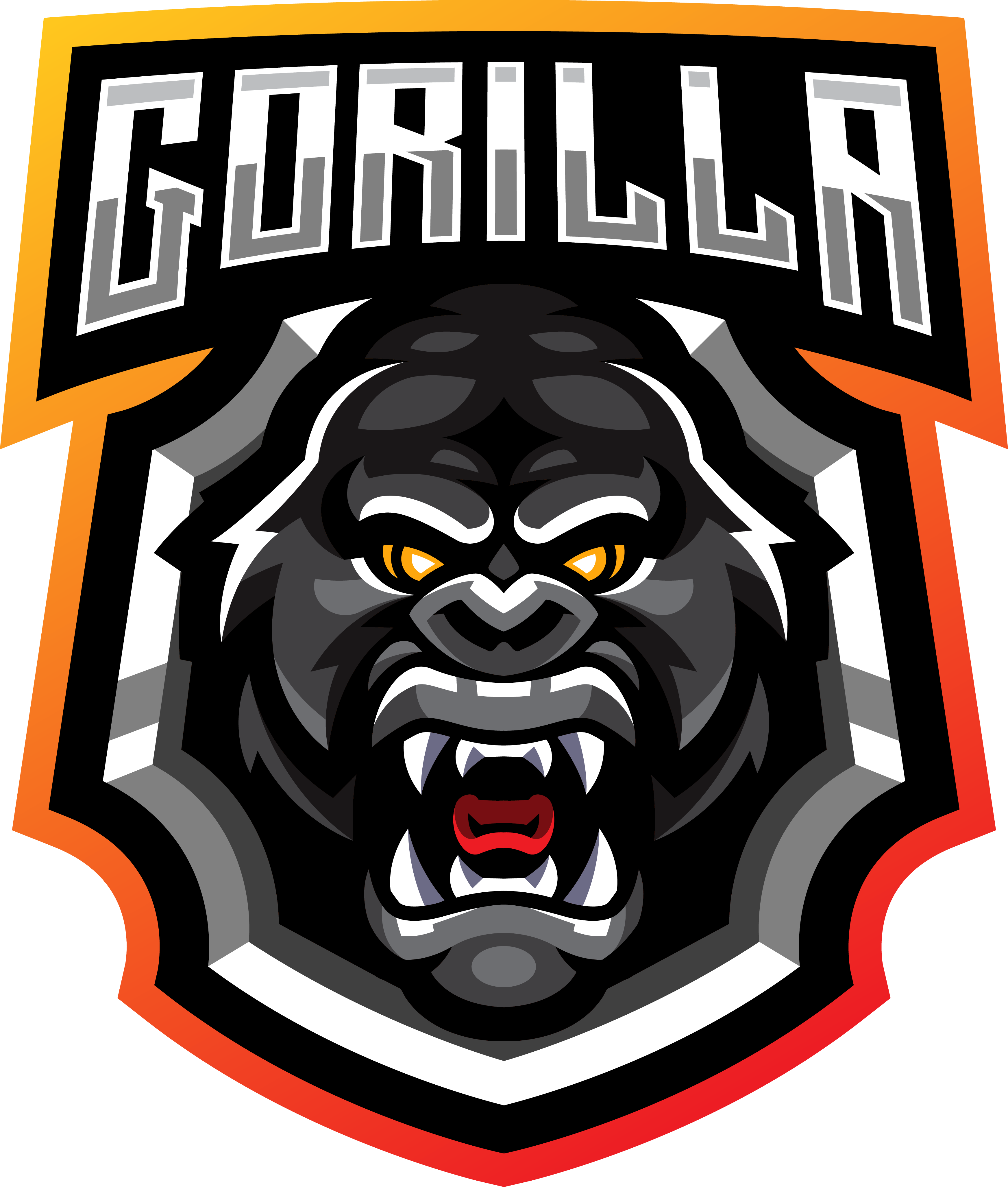 Gorilla head esport mascot logo By Visink | TheHungryJPEG