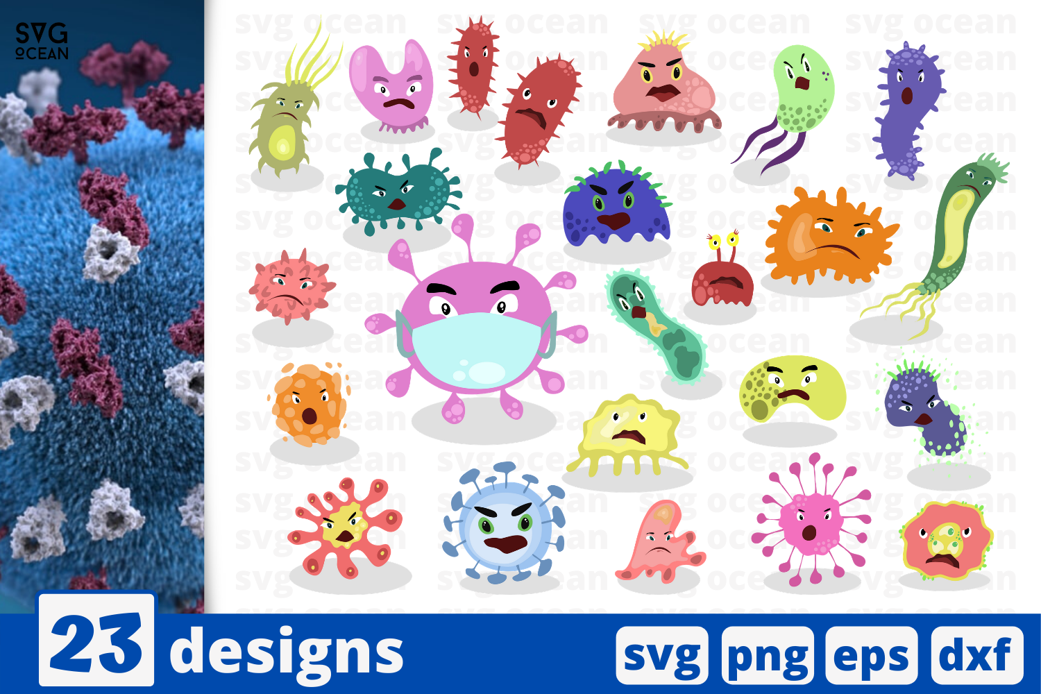 Download 13 Bacteria Svg Bundle Virus Cricut Svg By Svgocean Thehungryjpeg Com SVG, PNG, EPS, DXF File