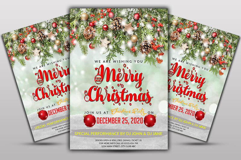 Merry Christmas Flyer By Ayme Designs | TheHungryJPEG
