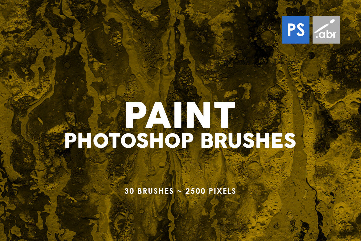 30 Paint Texture Photoshop Brushes Vol. 2 By ArtistMef | TheHungryJPEG