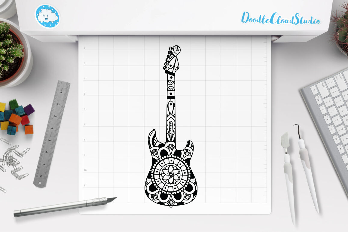 Download Guitar Mandala Svg Mandala Guitar Svg Cut Files Guitar Clipart By Doodle Cloud Studio Thehungryjpeg Com