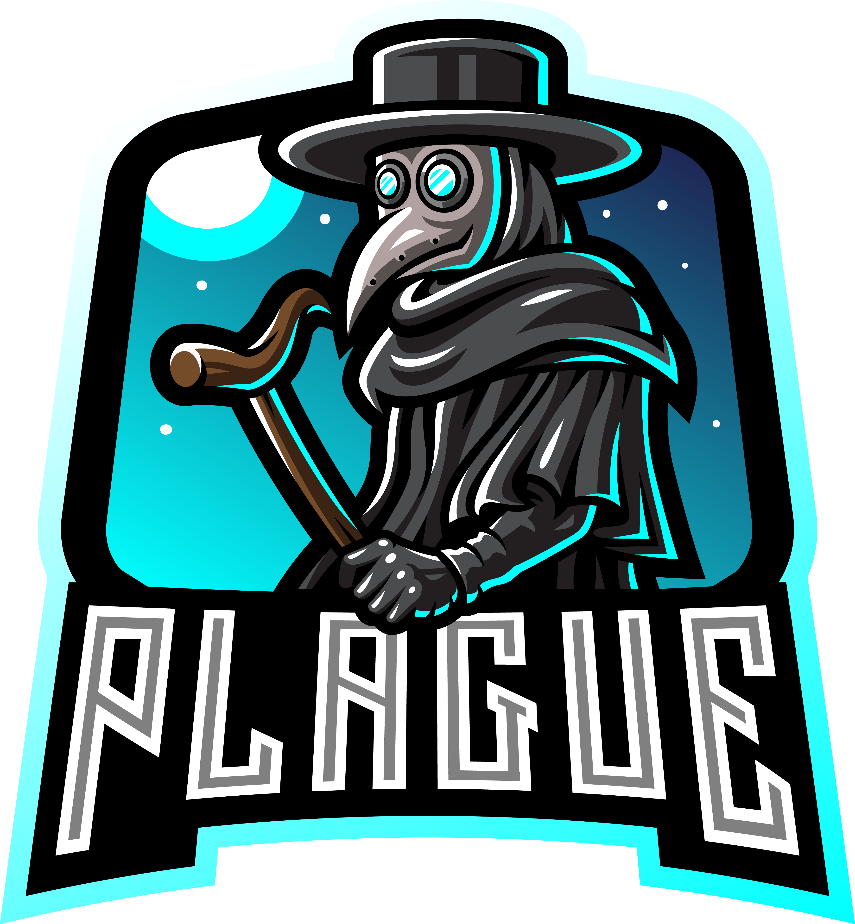 Plague esport logo mascot design Royalty Free Vector Image