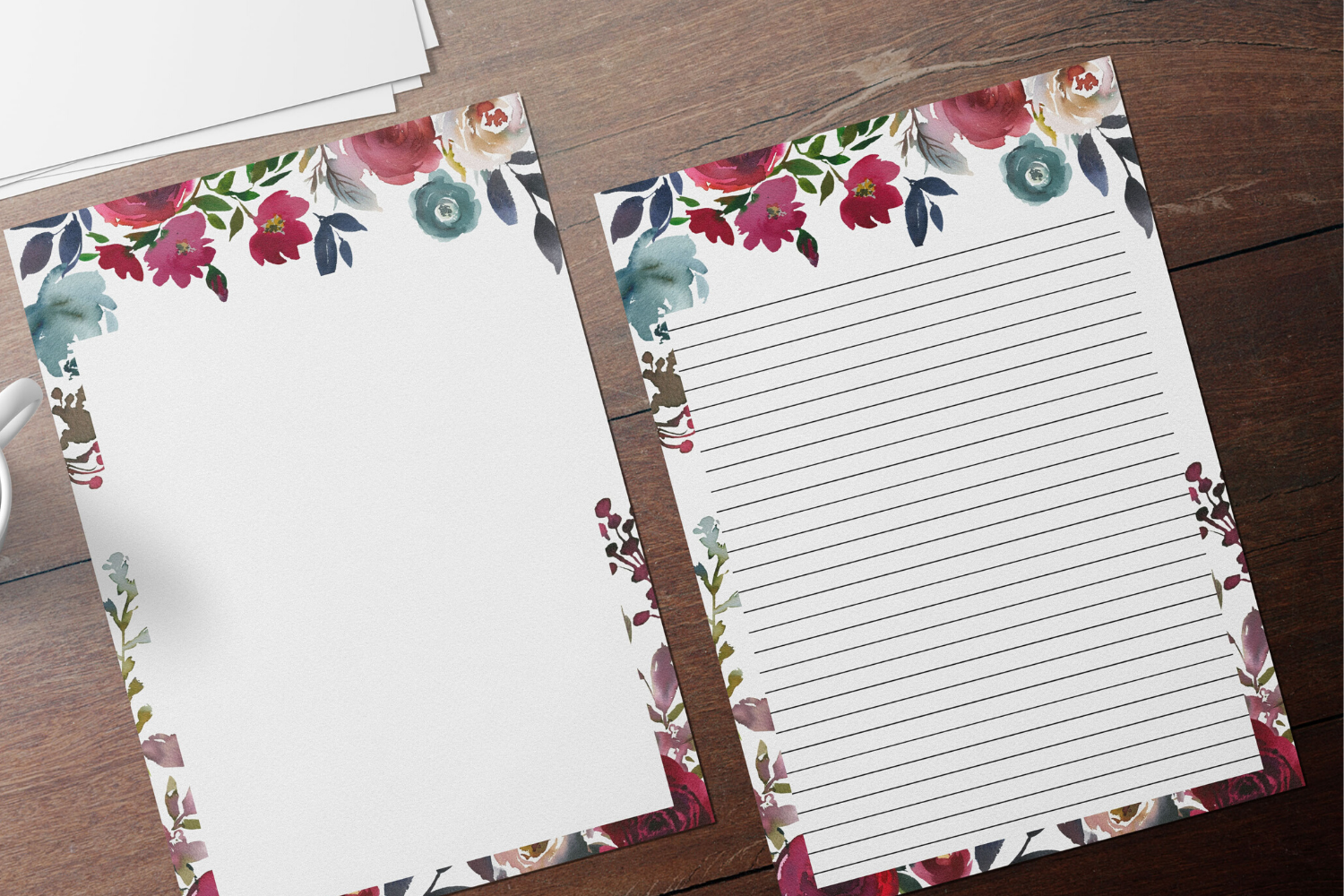 printable stationery floral