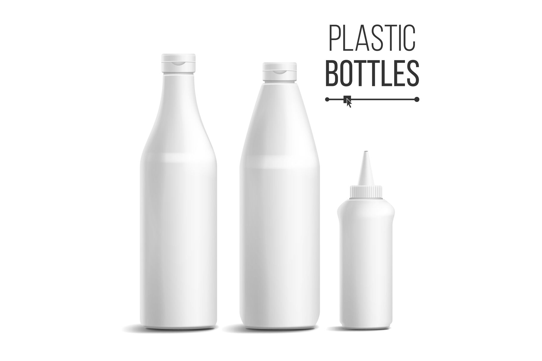 Plastic Water Bottles Realistic Set, Vectors