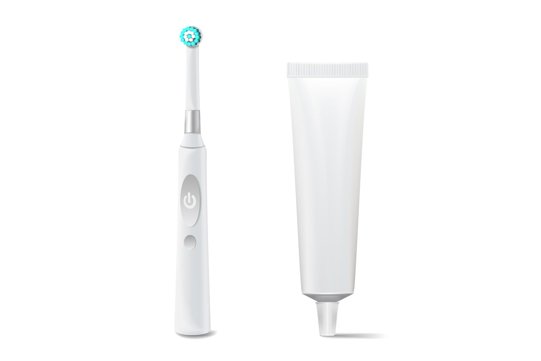 Download Toothbrush And Toothpaste Tube Vector. Realistic Electric ...