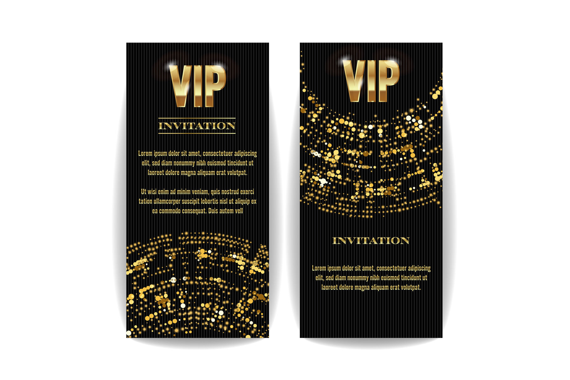 VIP Invitation Card Vector. Party Premium Blank Poster Flyer. Black Golden  Design Template. Decorative Template Background. Mosaic Faceted Letters. By  Pikepicture | TheHungryJPEG
