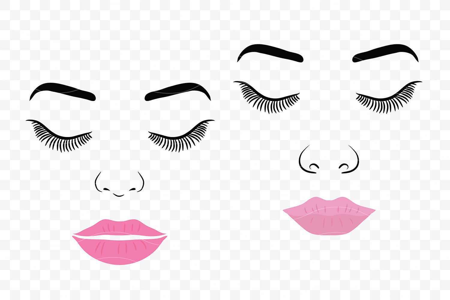 Make Up Svg Female Face Makeup Eyelashes Eyes Lips 4 By Rasveta