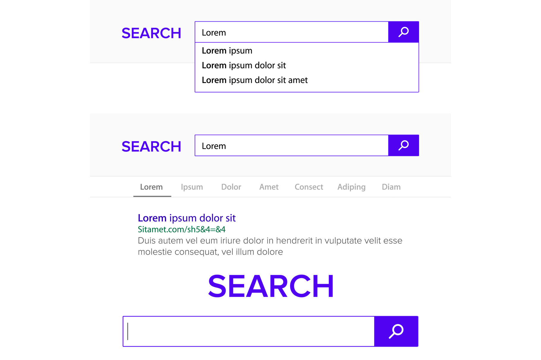 Search Bar Field Vector Search Engine Browser Window Template Pop Up