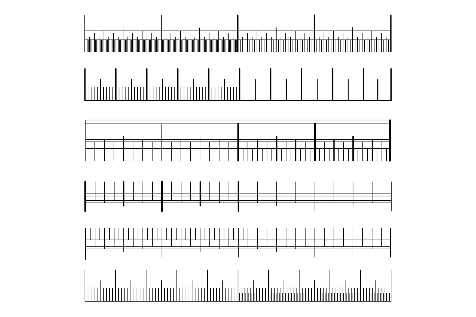Size Indicator Set Vector. Different Types Unit Distances. Measuring