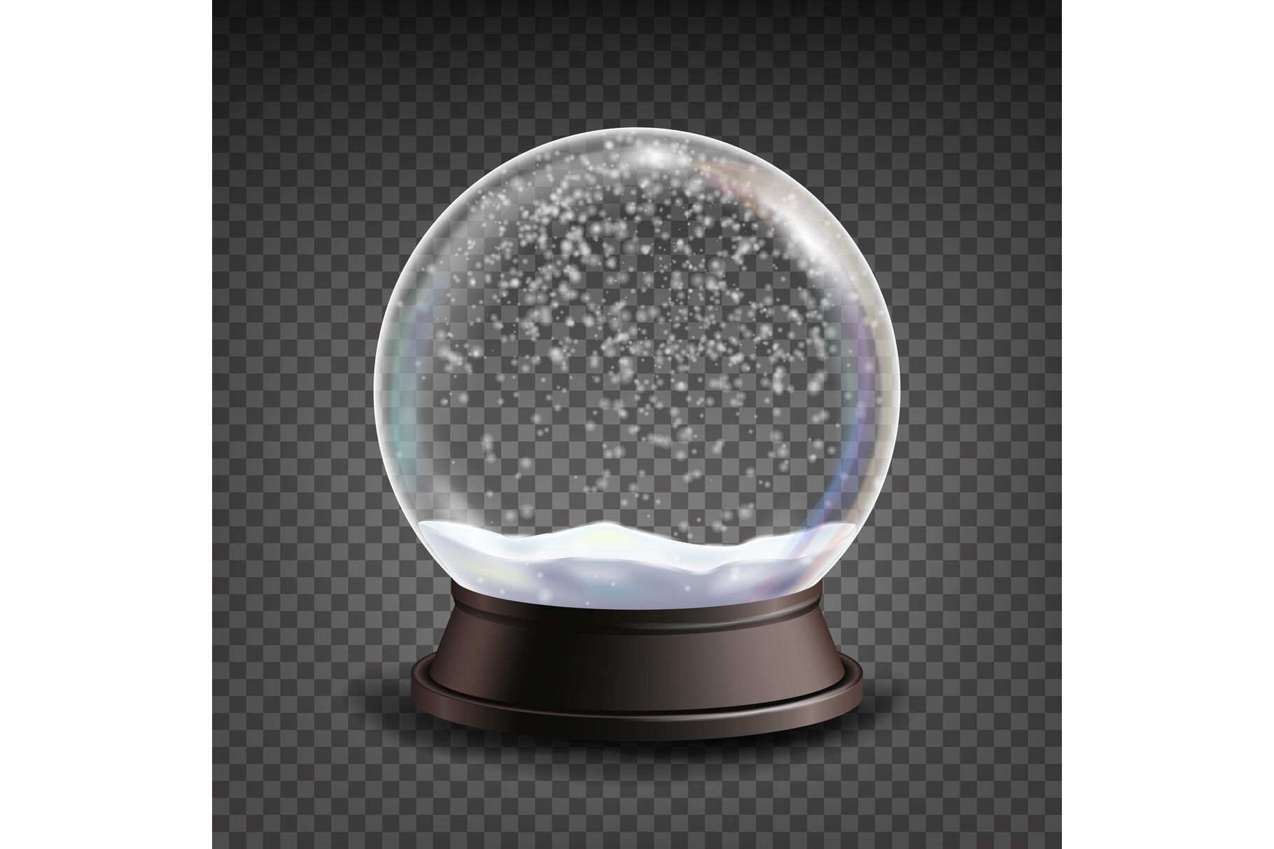 Snow Globe Realistic Vector Realisitc 3d Snow Globe Toy Winter Xmas Design Element Isolated On Transparent Background Illustration By Pikepicture Thehungryjpeg Com