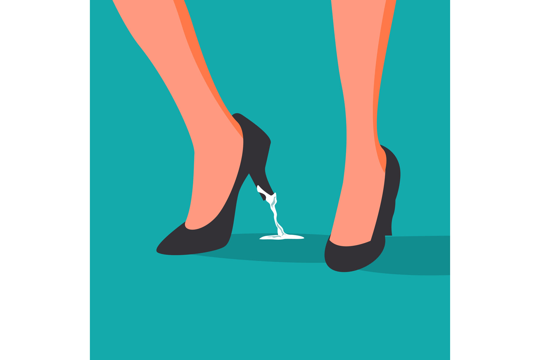 Business Trouble Stuck Vector. Feet. Business Woman Shoe With Chewing Gum.  Wrong Step, Decision. Cartoon Illustration By Pikepicture | TheHungryJPEG