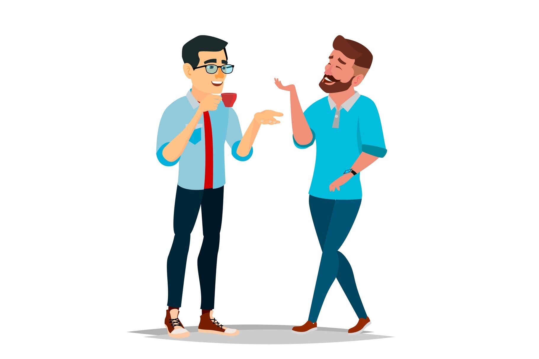 Talking Men Vector. Laughing Friends. Talking Colleagues. Communicating  Male. Business Person. Teamwork. Men Talk, Discussion. Isolated Flat  Cartoon Illustration By Pikepicture | TheHungryJPEG