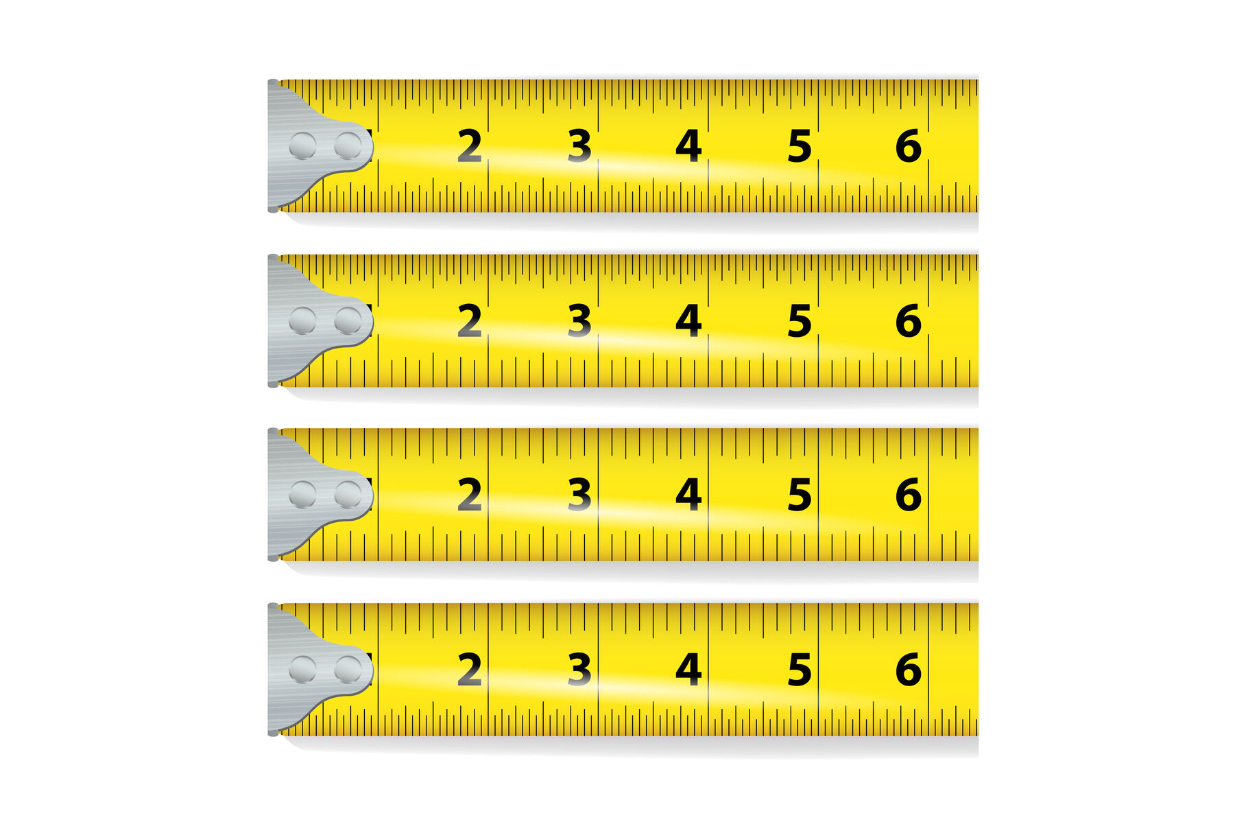 Yellow measure tape centimeter and inch Royalty Free Vector