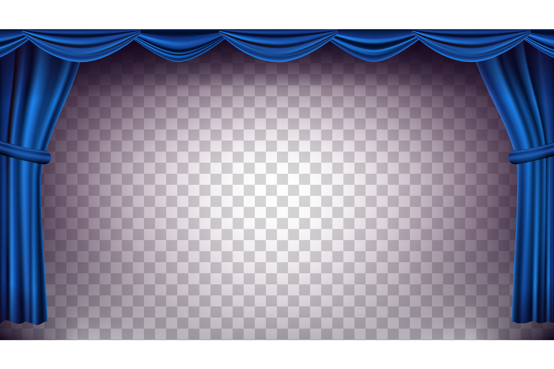 Blue Theater Curtain Vector. Transparent Background. Banner For Concert,  Theater. Opera Or Cinema Empty Silk Stage, Blue Scene. Realistic  Illustration By Pikepicture | TheHungryJPEG