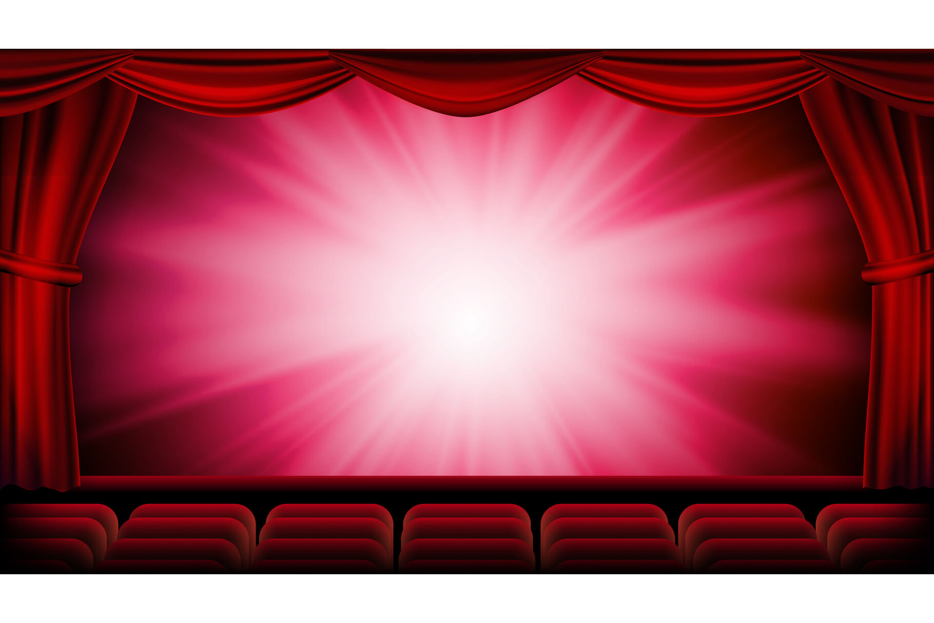 Red Theater Curtain Vector. Red Background. Theater, Opera Or Cinema Closed  Scene. Banner, Placard, Poster Template. Realistic Red Drapes Illustration  By Pikepicture | TheHungryJPEG