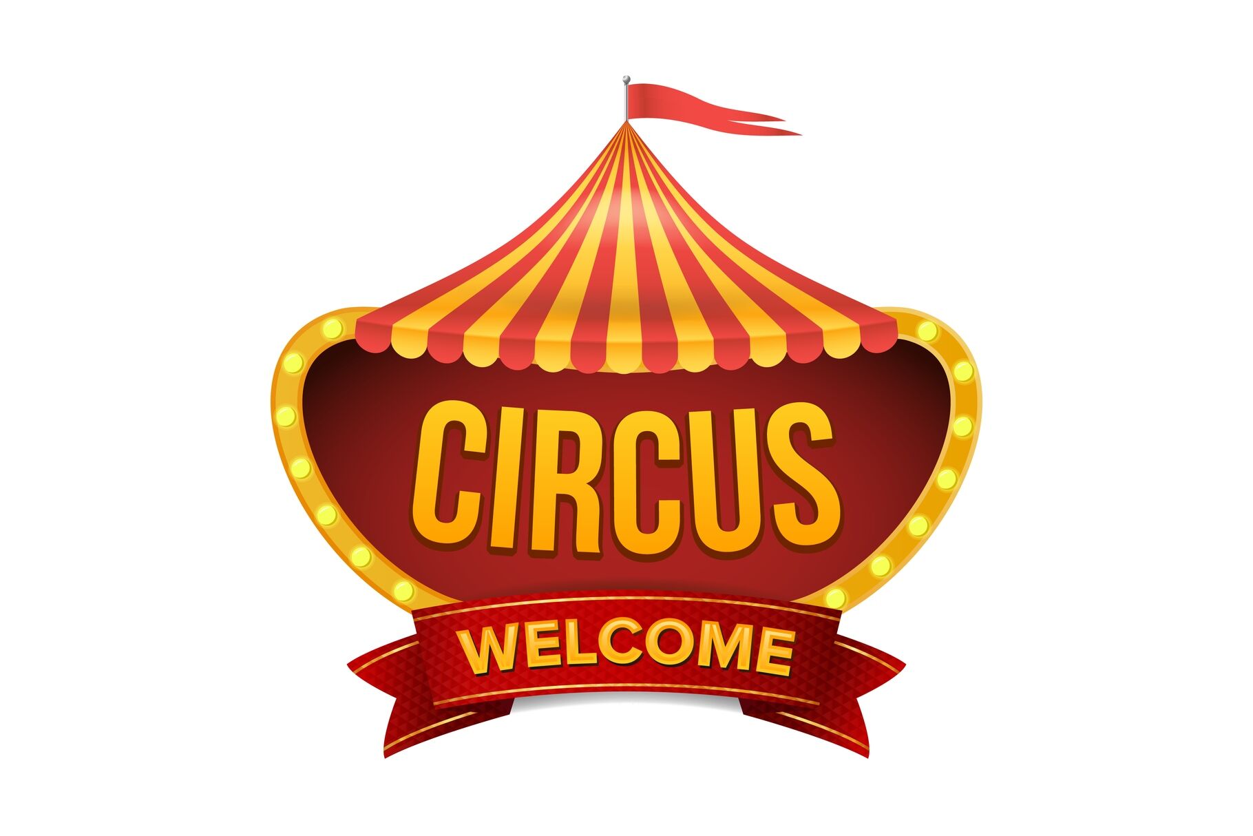 Circus Sign Vector Carnival Light Bulb Frame Flat Isolated Illustration By Pikepicture Thehungryjpeg Com