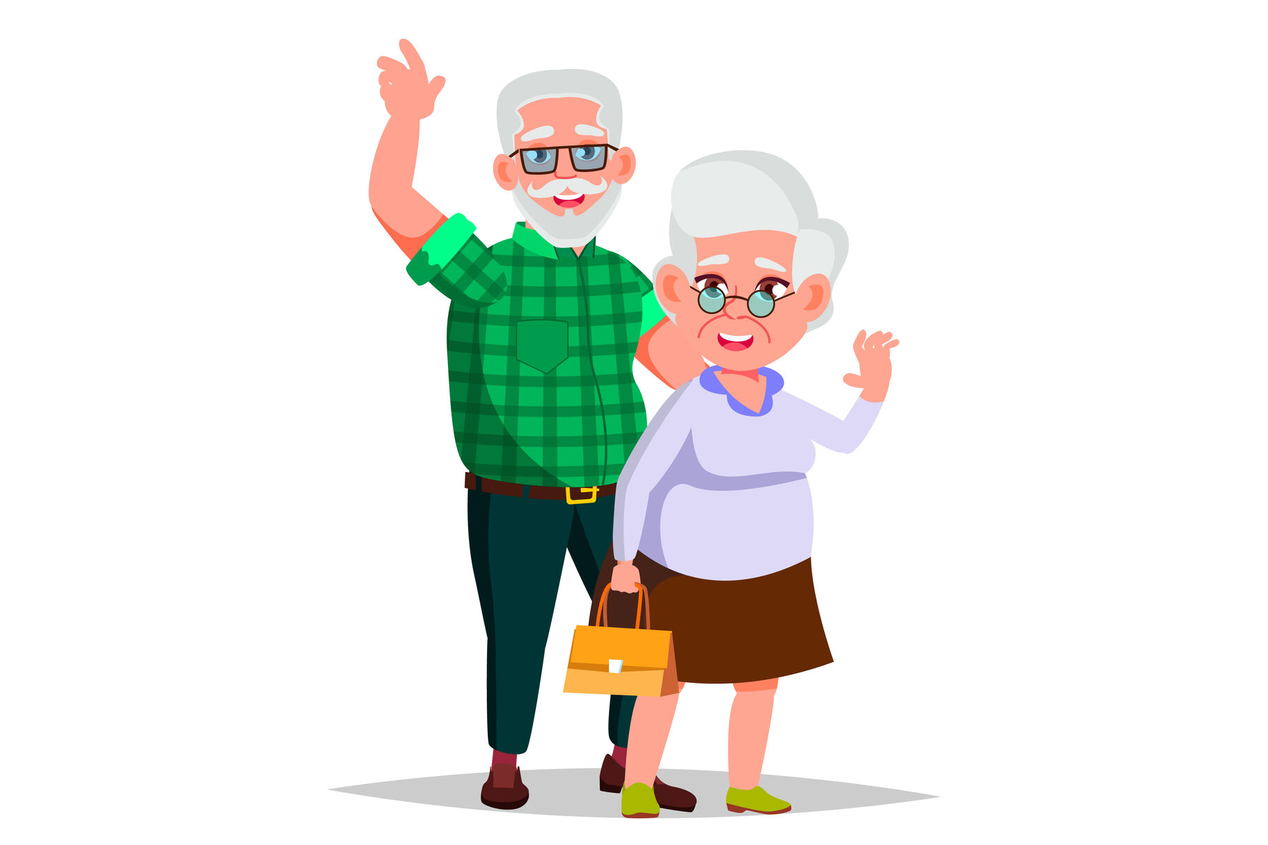 Elderly Couple Vector. Grandpa With Grandmother. Lifestyle. Couple Of  Elderly People. Isolated Flat Cartoon Illustration By Pikepicture |  TheHungryJPEG