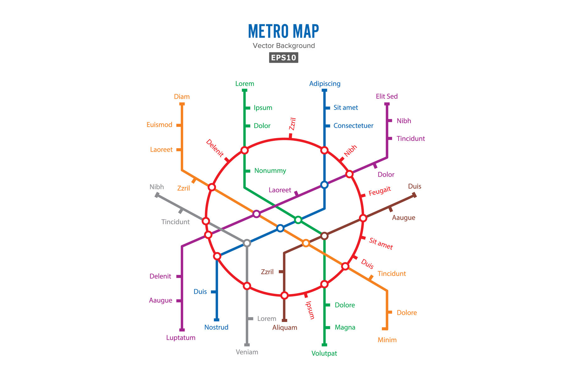 Карта метро векторная