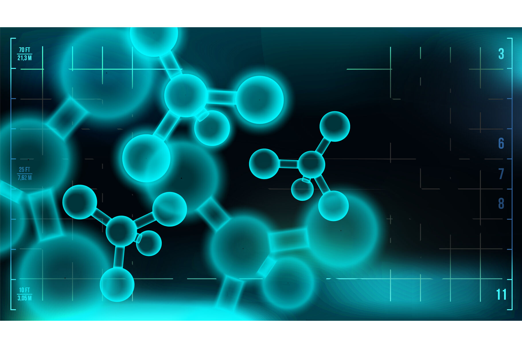 Molecule Background Vector. Science. Chemical Formula. Medical Banner. Abstract Design. Structure. Illustration