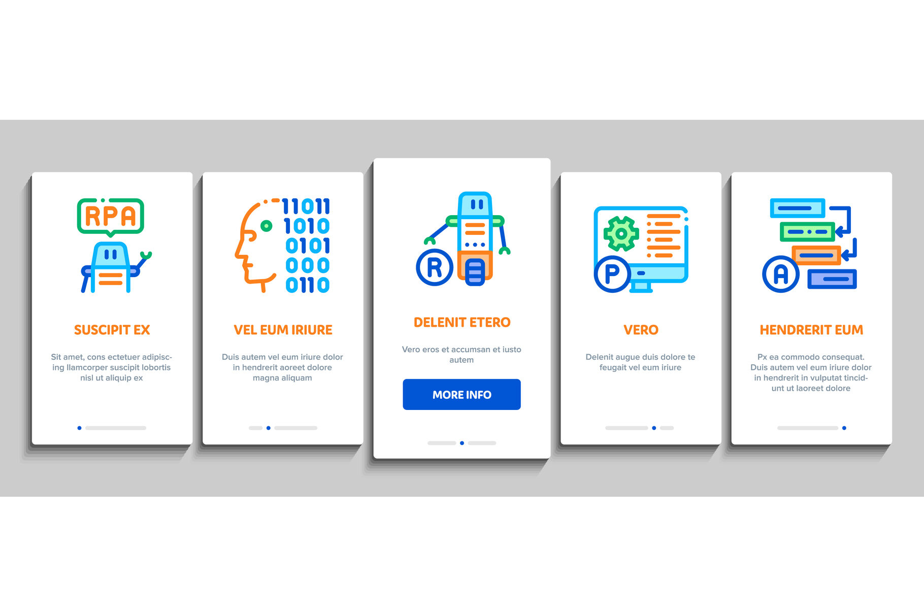 Rpa Robotic Process Automation Onboarding Elements Icons