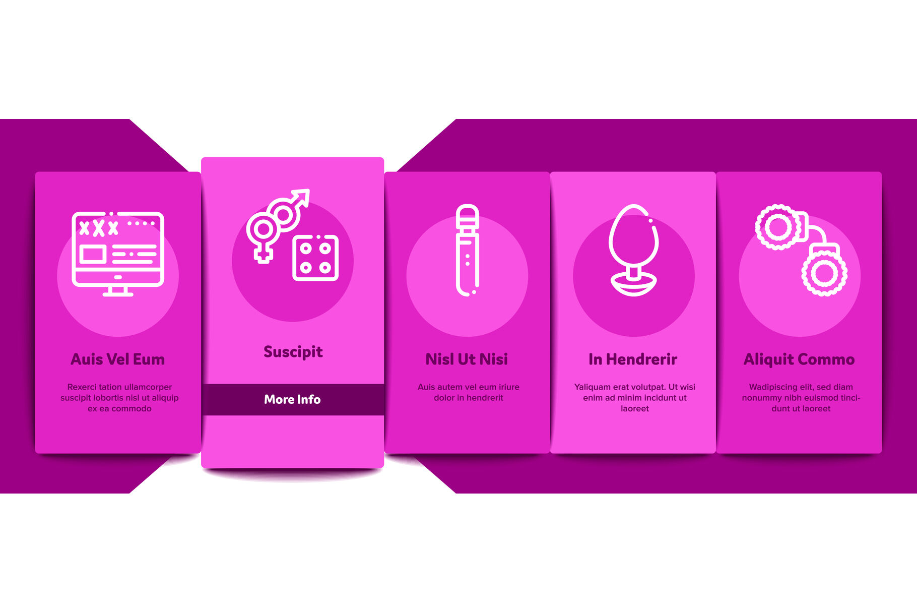 Intim Shop Sex Toys Onboarding Elements Icons Set Vector By Pikepicture Thehungryjpeg 