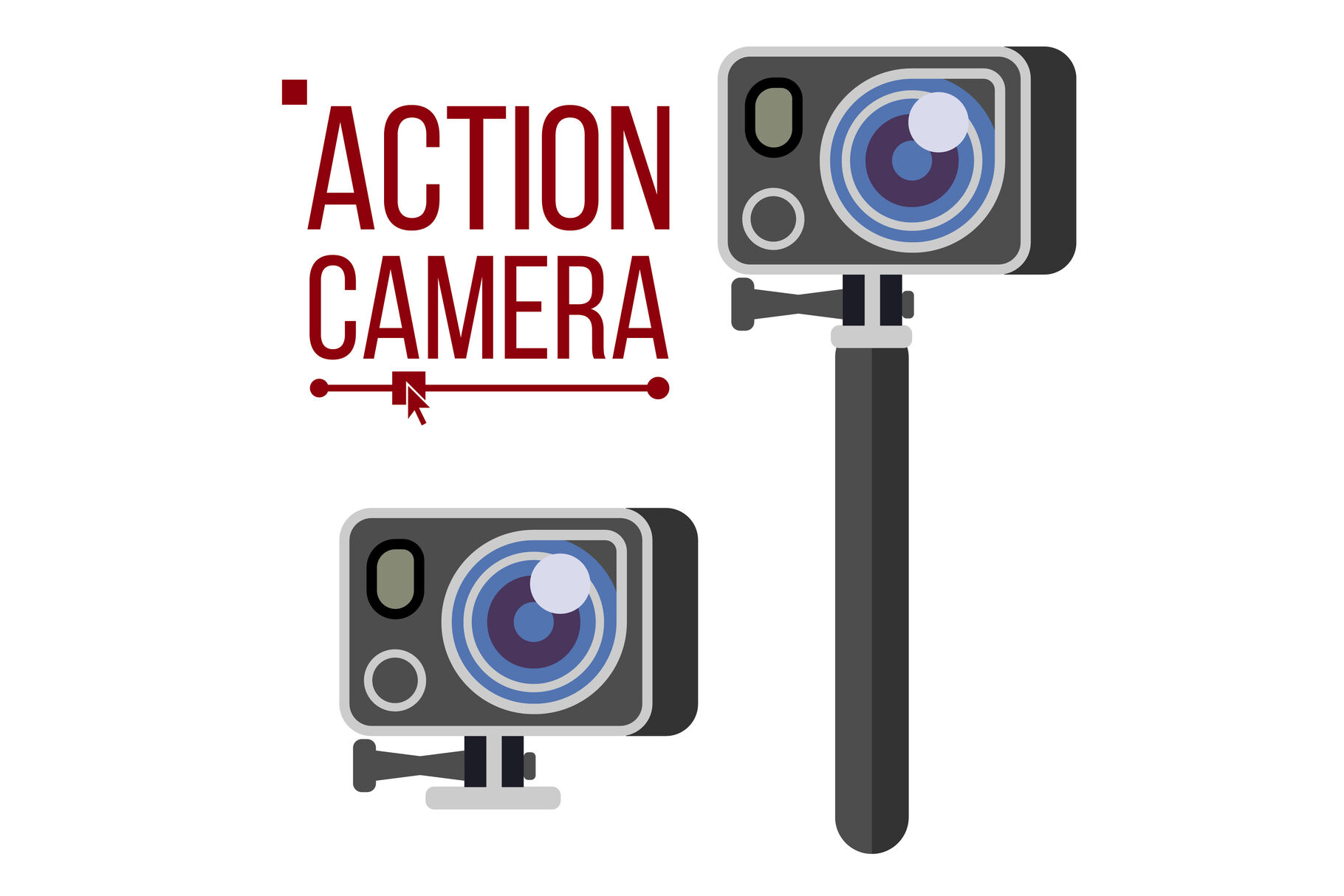 Literary arts Interpersonal accent Action Camera Vector. Active Extreme Sport Video. Equipment For Filming.  Shooting Process. Isolated Illustration By Pikepicture | TheHungryJPEG