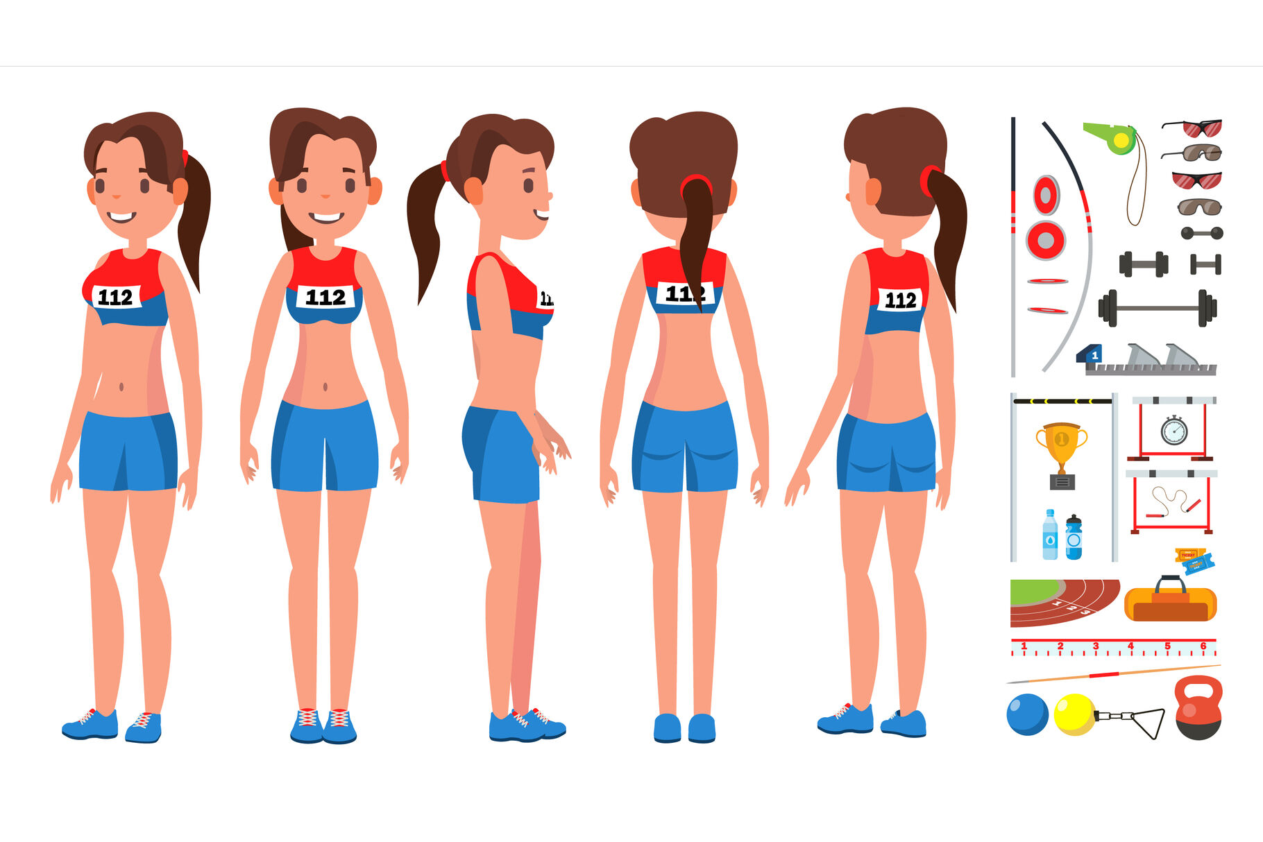 Athletics Player Female Vector. Competition Concept. Energetic People. High  Jump. Doing Different Track. Athlete Isolated Flat Cartoon Character  Illustration By Pikepicture | TheHungryJPEG