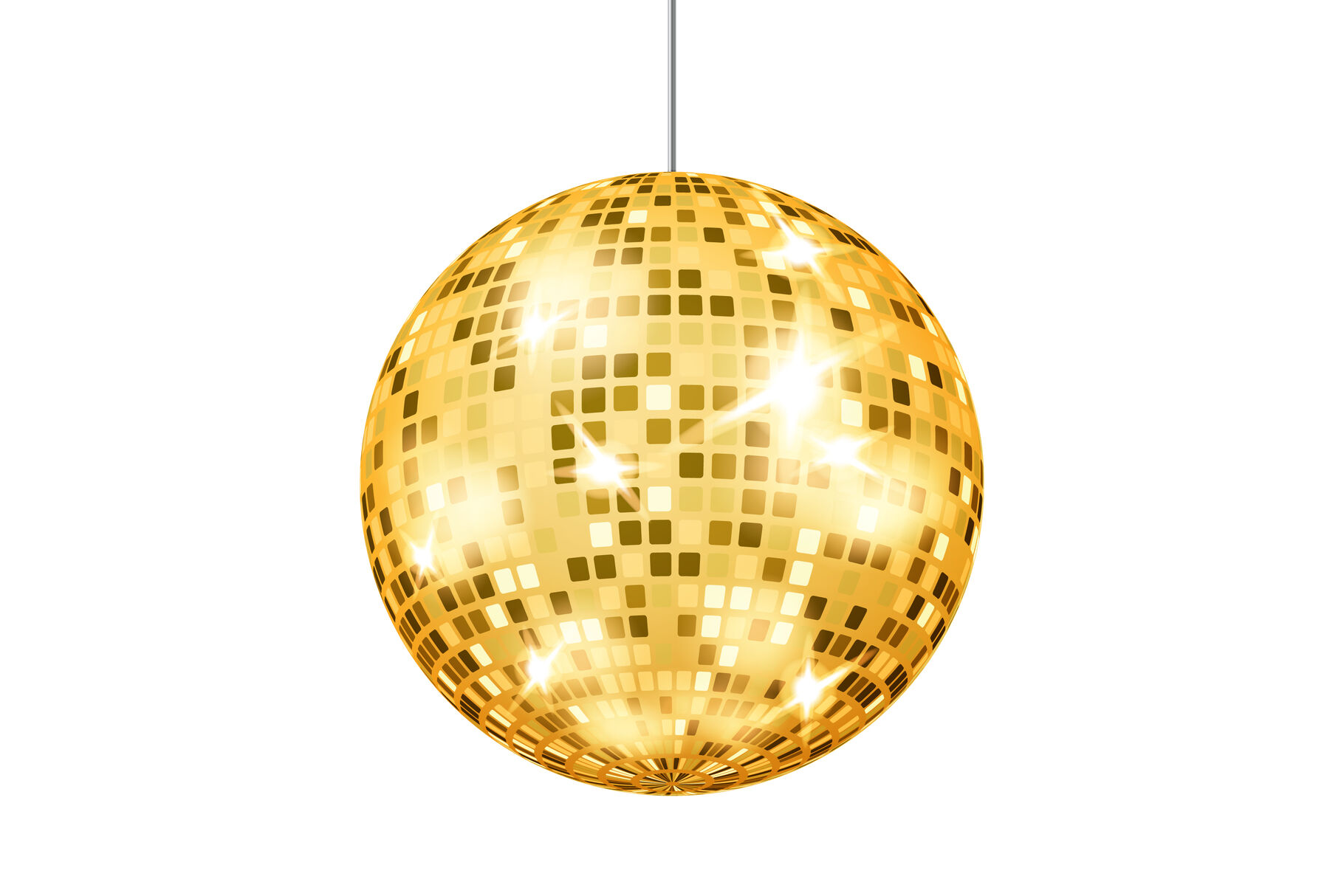 Gold Disco Ball Vector. Dance Club Retro Party Classic Light