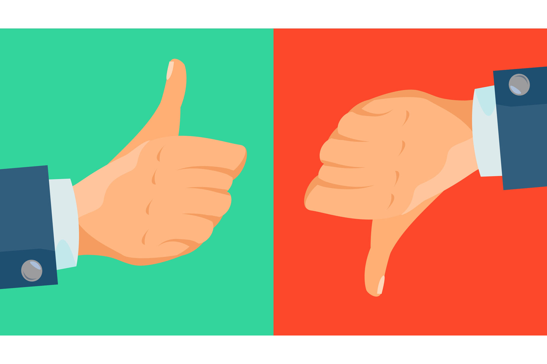 Thumb down icon against and no symbol flat Vector Image