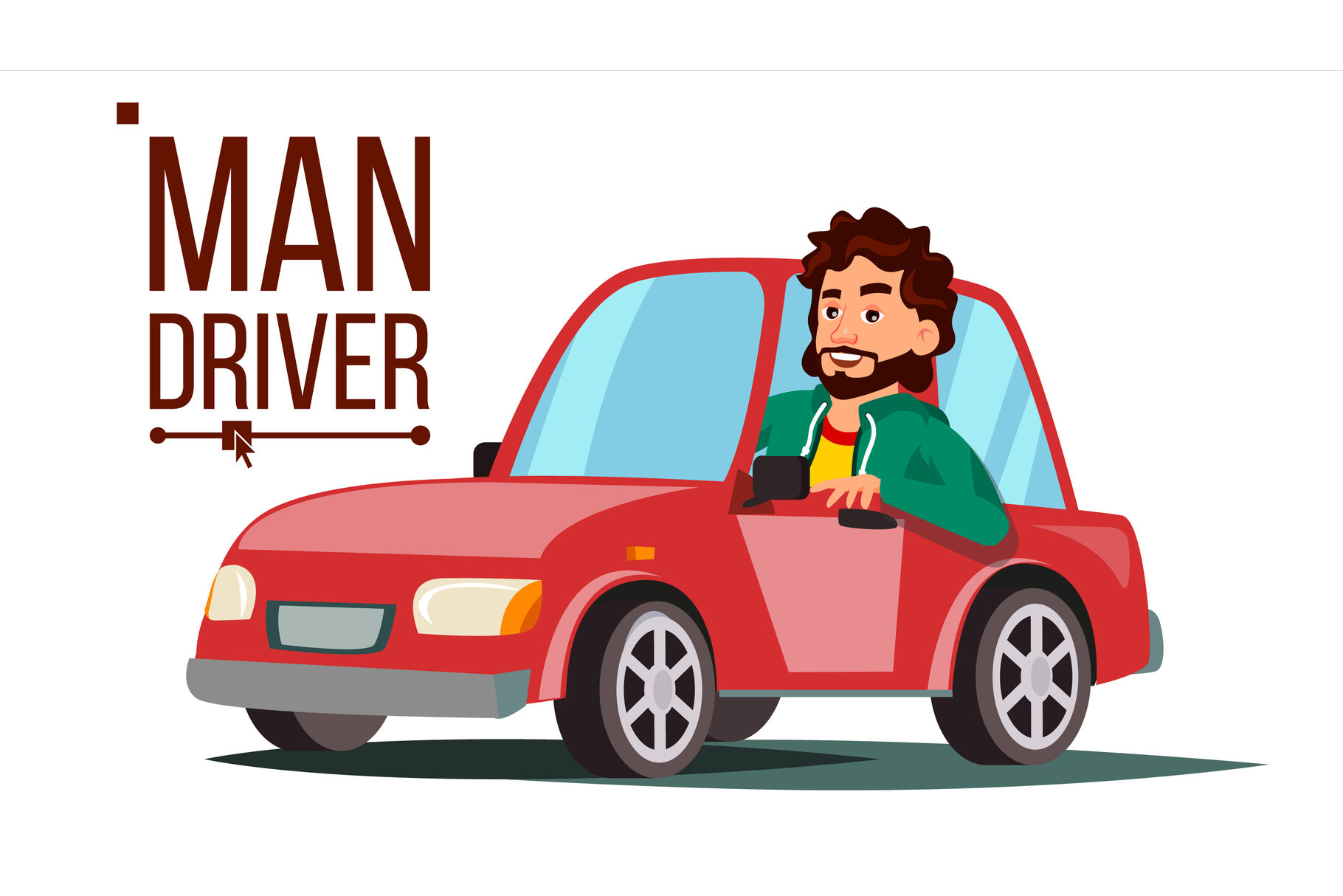 Man Driver Vector. Sitting In Modern Automobile. Buy A New Car. Driving  School Concept. Happy Male Motorist. Isolated Flat Cartoon Character  Illustration By Pikepicture | TheHungryJPEG