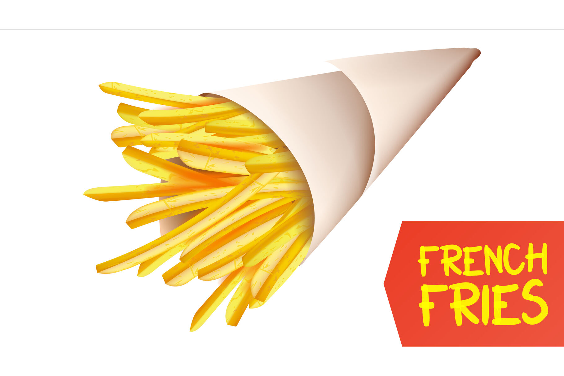 Download French Fries Potatoes Vector. Paper Cone. Classic American ...