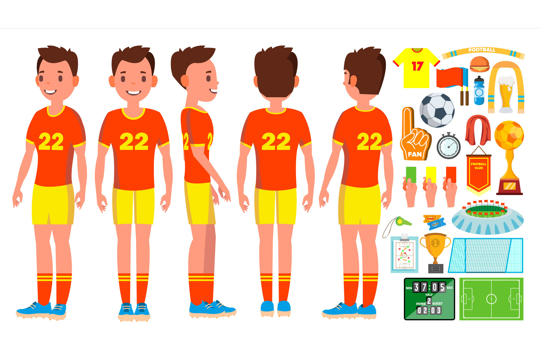 Soccer Player Male Vector. Football Action. Match Tournament. Isolated Flat  Cartoon Character Illustration By Pikepicture | TheHungryJPEG