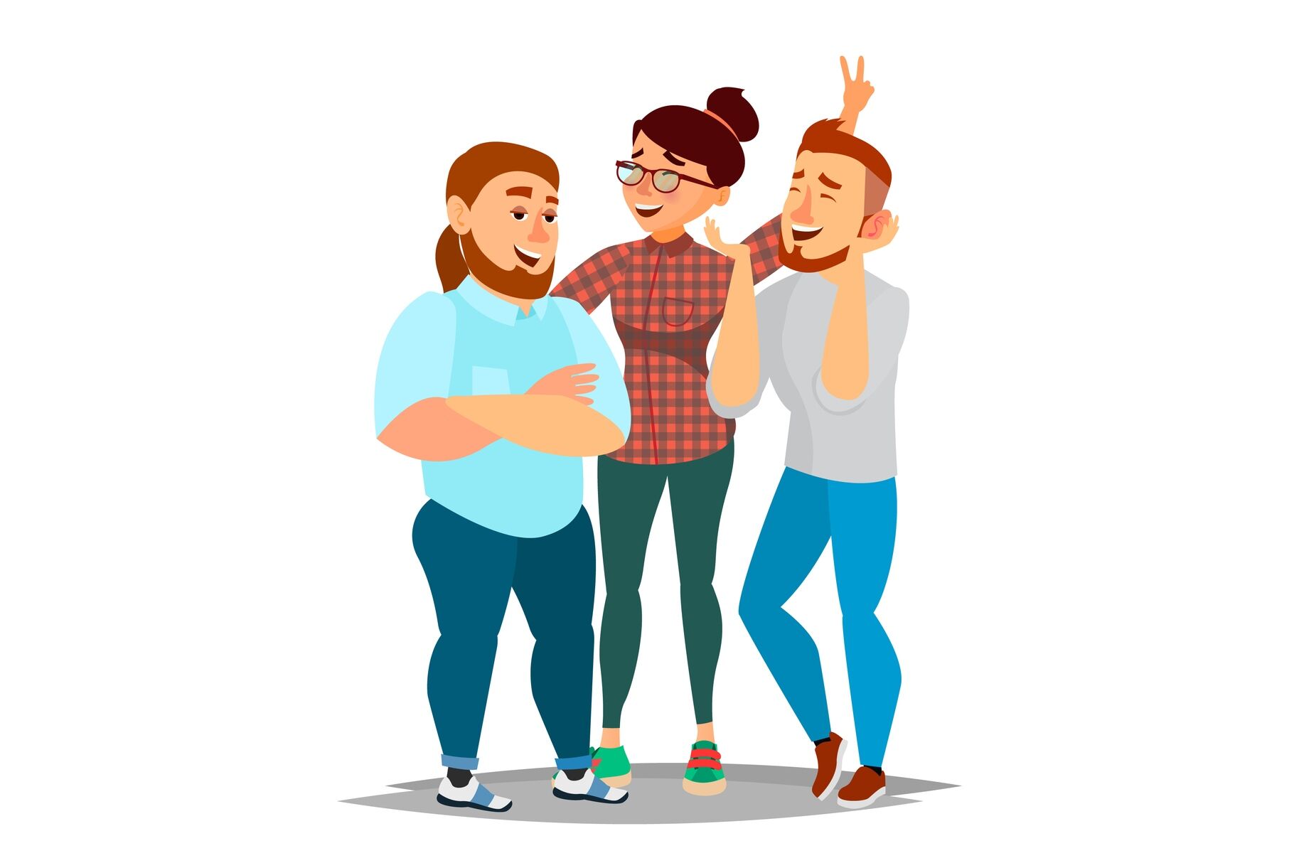 People Group Taking Photo Vector. Laughing Friends, Office Colleagues. Man  And Women Take A Picture. Friendship Concept. Isolated Flat Cartoon  Illustration By Pikepicture | TheHungryJPEG