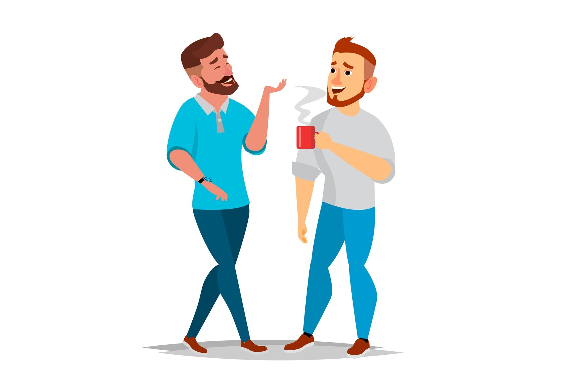 Talking Men Vector. Laughing Friends, Office Colleagues. Communicating  Male. Business Person. Situation. Isolated Flat Cartoon Illustration By  Pikepicture | TheHungryJPEG