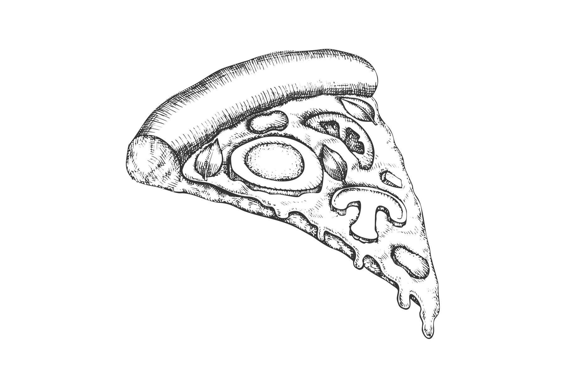 Colorful comic-style drawing of a pizza slice png download - 3120*3312 -  Free Transparent Pizza Slice png Download. - CleanPNG / KissPNG