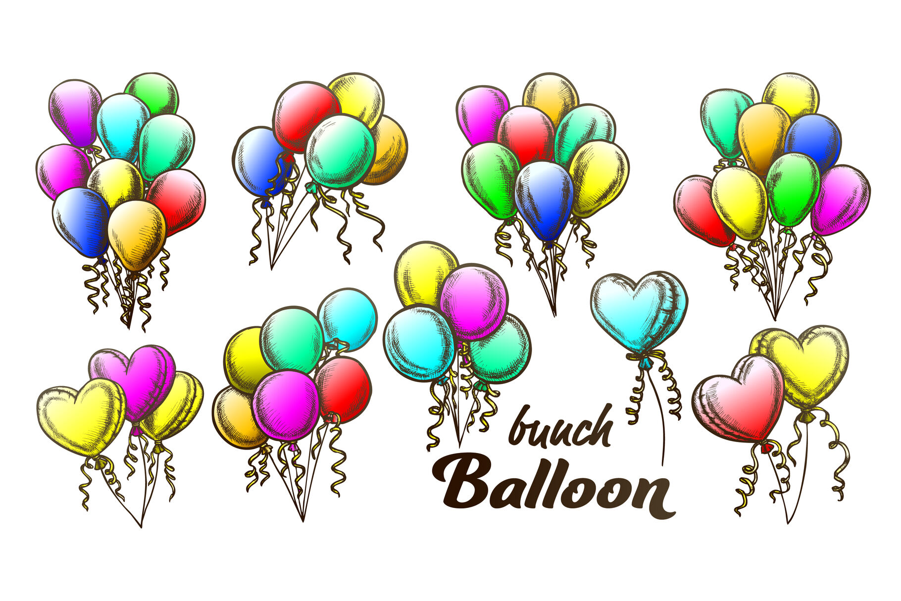 vector balloon bunch