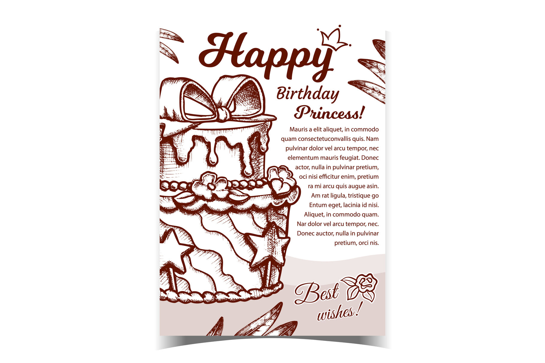 Birthday Cake Decorated With Bow Banner Vector By Pikepicture Thehungryjpeg Com