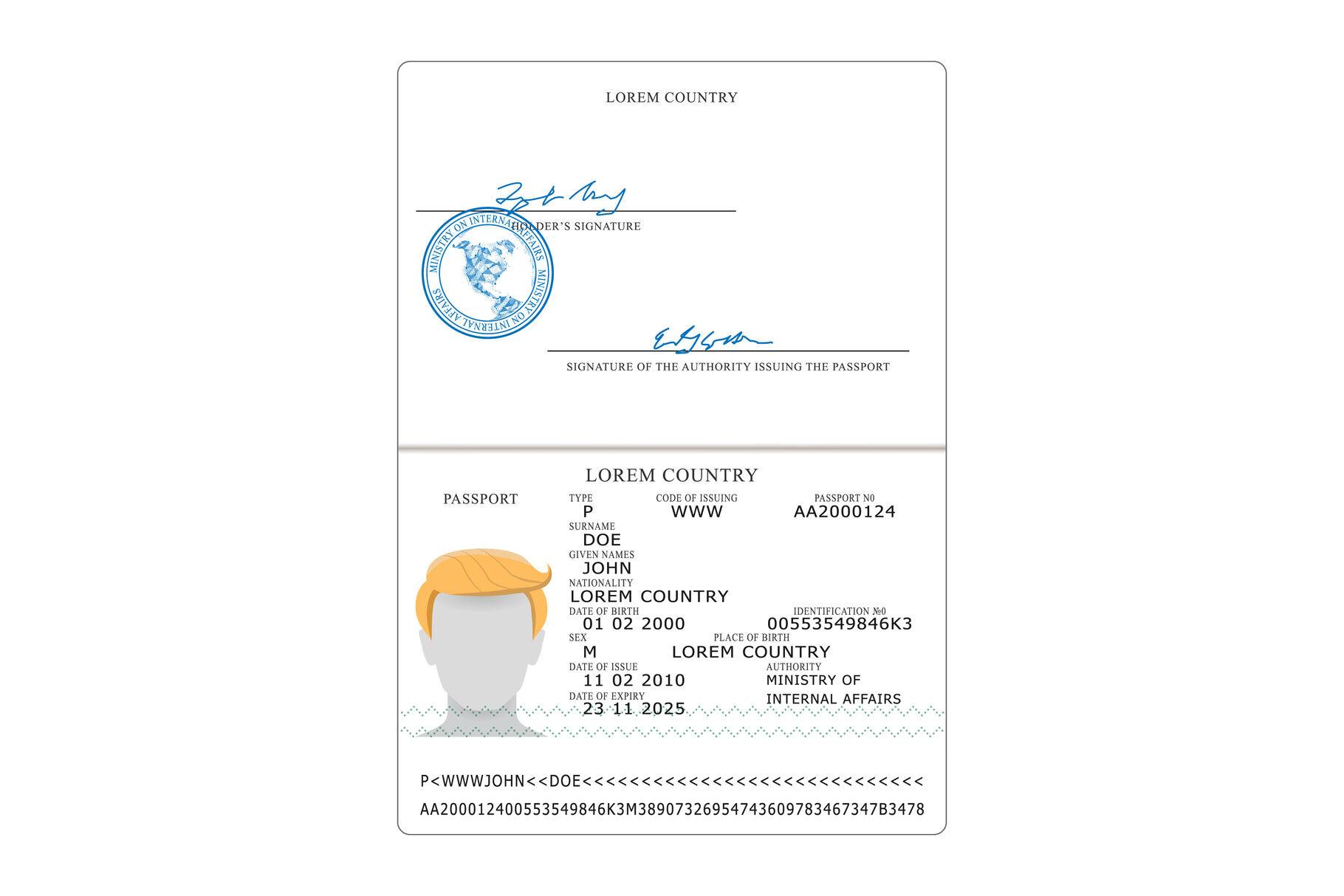International Passport Vector Opened Passport Page Blank Template Identification Document By Pikepicture Thehungryjpeg Com
