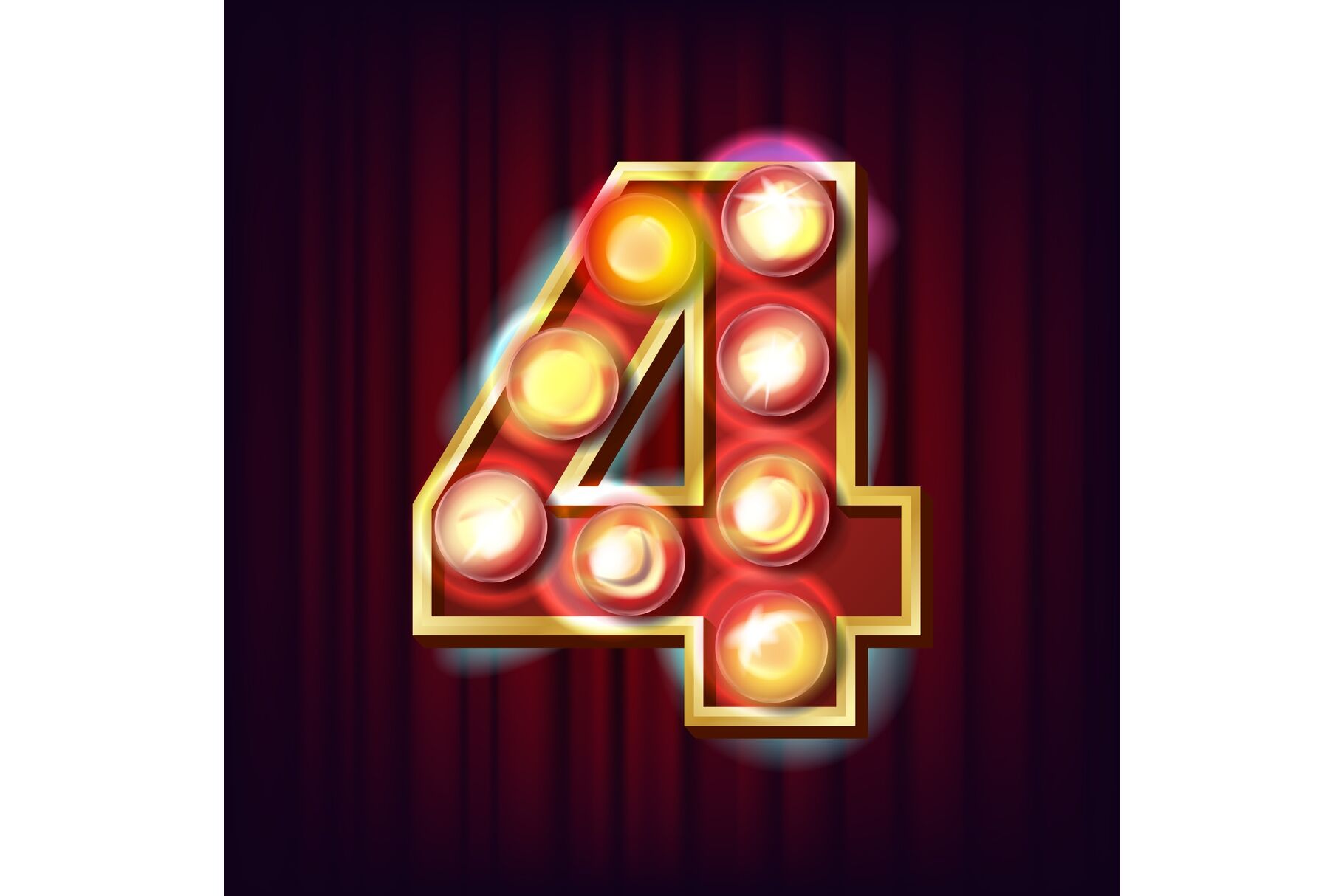 NUMBERS Metal Carnival Style Marquee Light, LED Number Light Battery  Operated Red/white Perfect Night Light, Gift, Photo Prop 