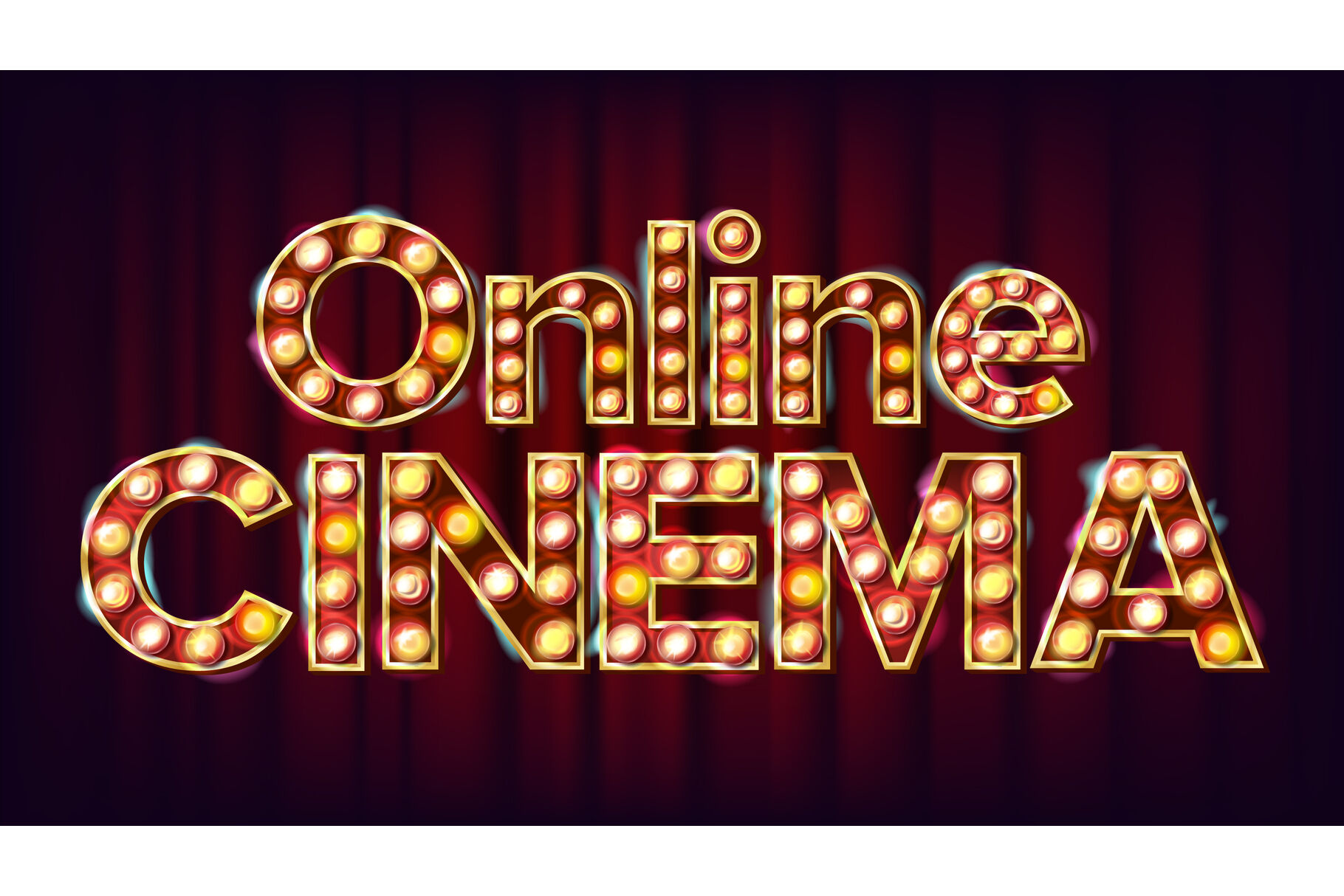 Online Cinema Poster Vector Cinema Lamp Background For Theater Cinematography Advertising Design Modern Illustration By Pikepicture Thehungryjpeg Com