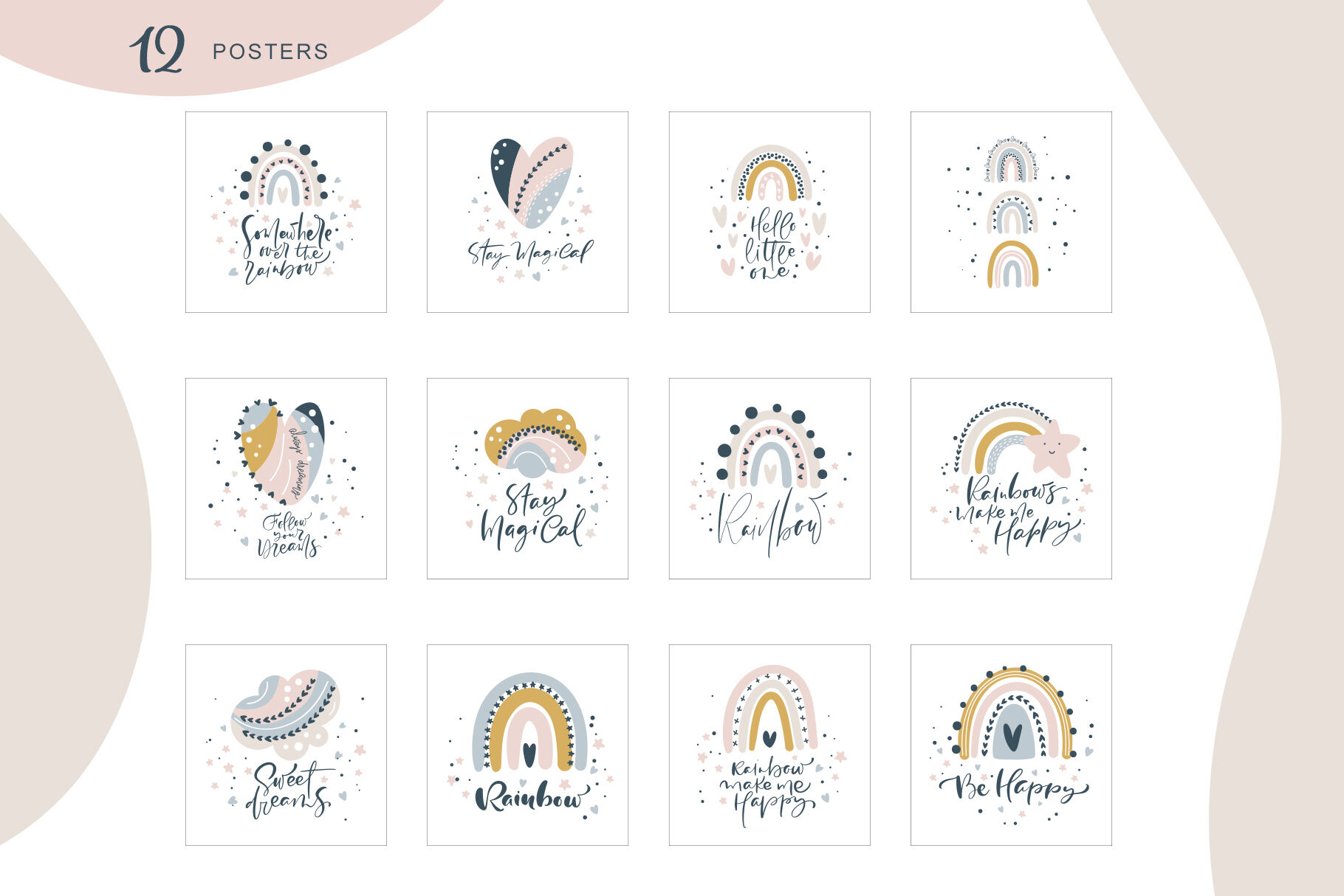 Download Rainbow Scandinavian Svg By Happy Letters Thehungryjpeg Com