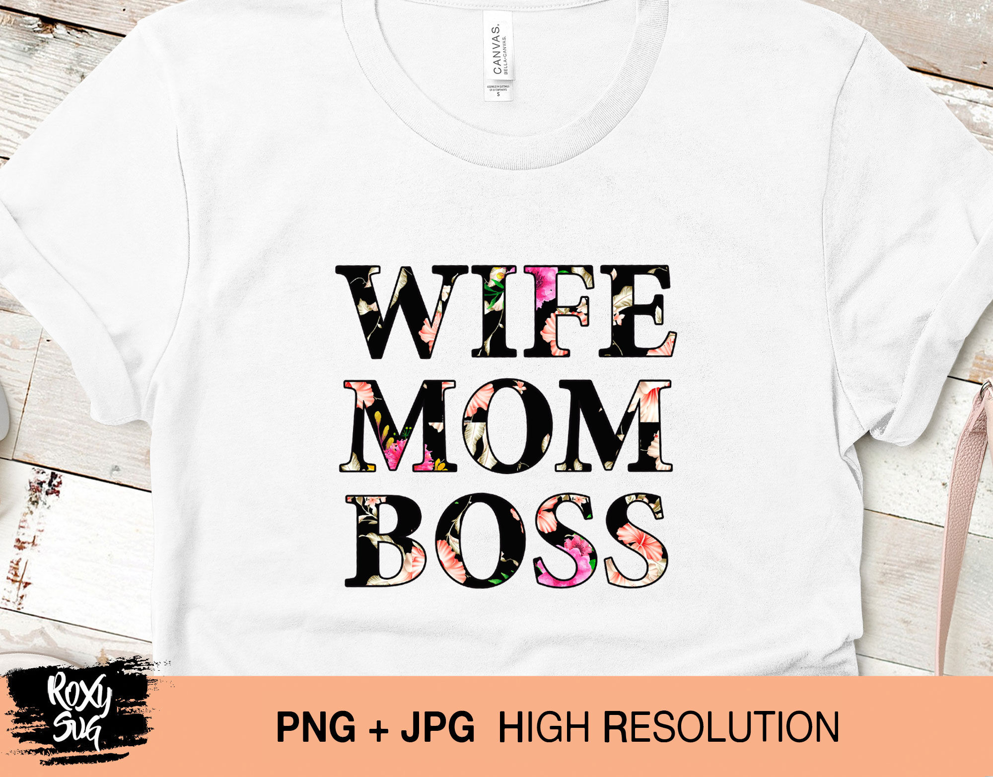 Art & Collectibles Wife Mom Boss Floral Sublimation Design Downloads ...