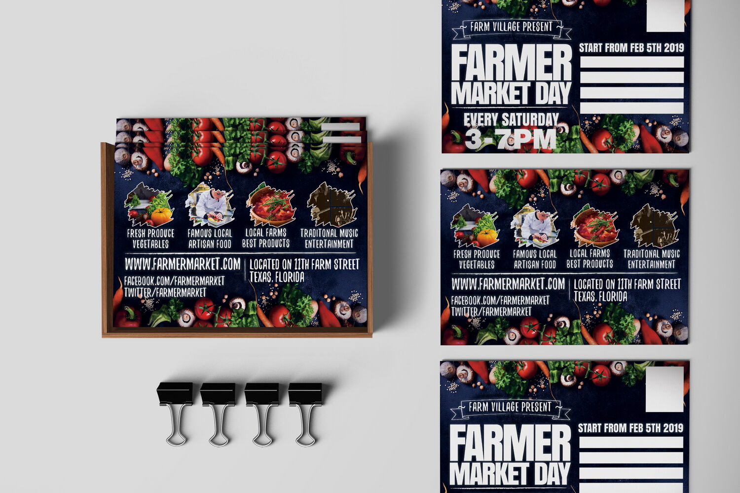 Farmer Market Day Postcard By Design Addict Thehungryjpeg Com