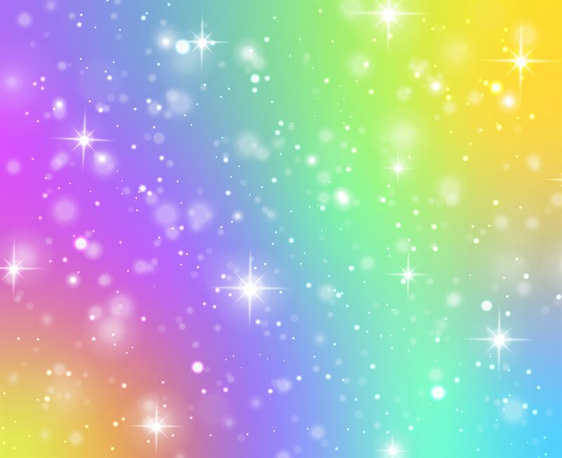 Rainbow texture. Fantasy unicorn galaxy, stars in holographic sky and ...