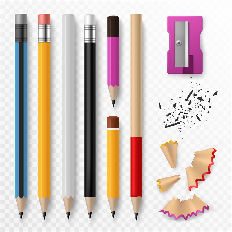 Download Pencil mockup. Realistic colored wooden graphite pencils with shavings By YummyBuum ...
