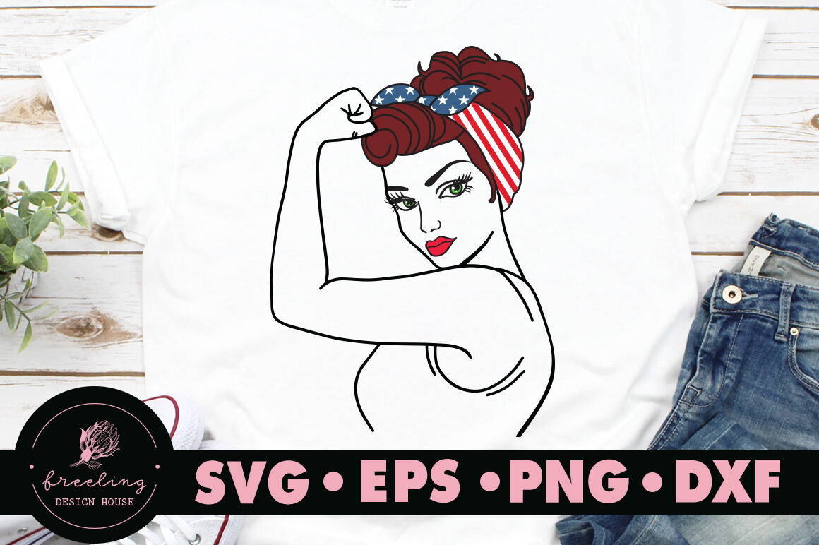 4th July Independence Day Rosie Riveter Svg By Freeling Design House Thehungryjpeg Com