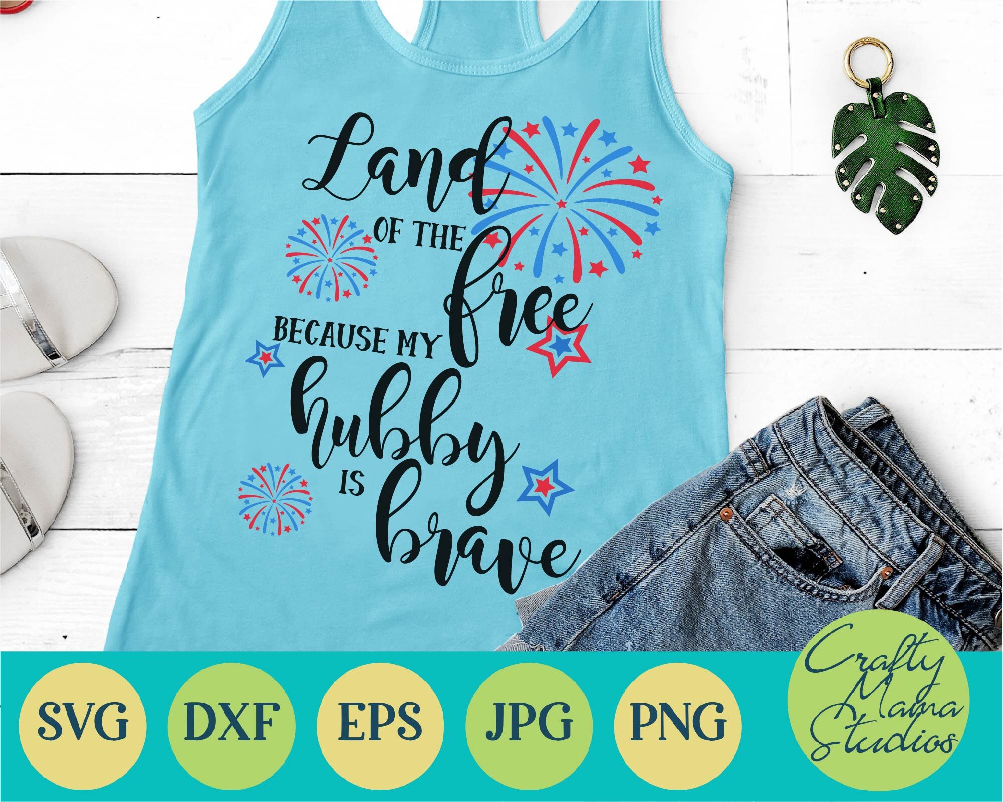 Land Of The Free My Hubby Is Brave Svg Usa Svg By Crafty Mama Studios Thehungryjpeg Com