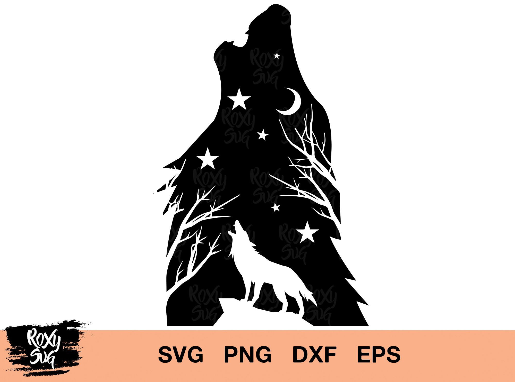 Howling Wolf Silhouette