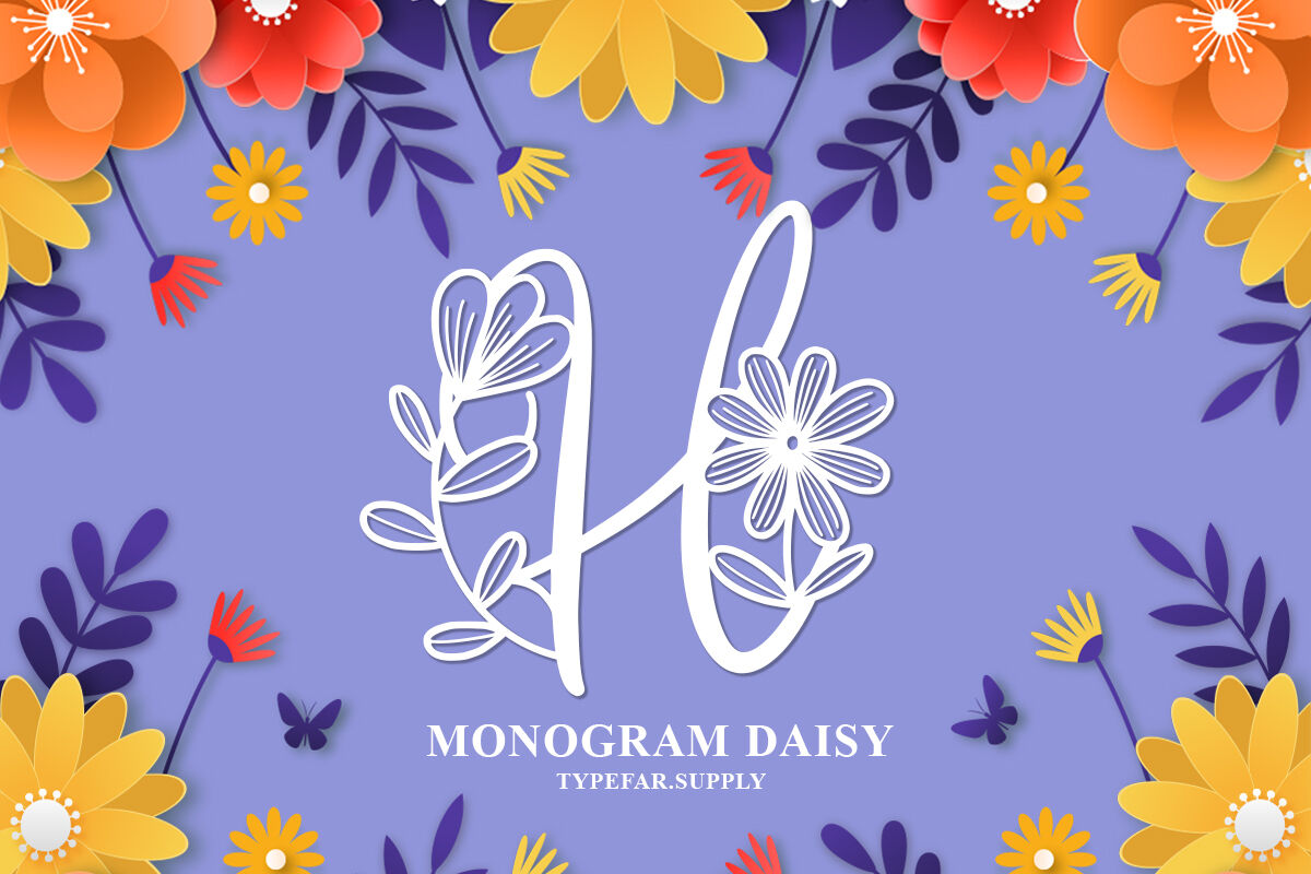 Download Monogram Daisy By Typefar | TheHungryJPEG.com